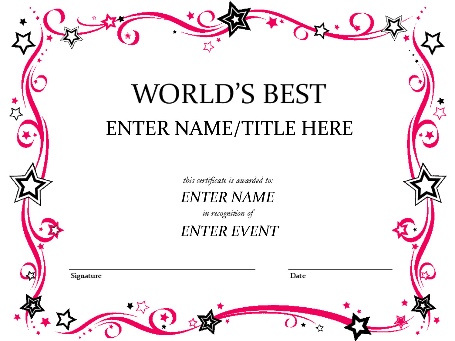 free funny award certificates templates