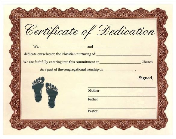 Baby Dedication Certificate Templates – 20 Free Word PDF