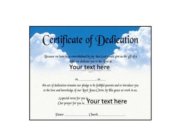 50 Free Baby Dedication Certificate Templates Printable