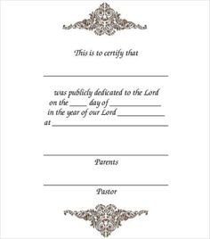 Baby Christening Certificate Template Free