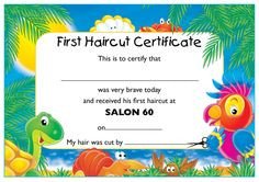 An award certificate to present to a baby after his or her
