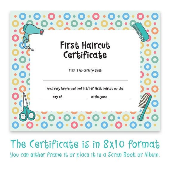 Baby First Haircut Certificate Haircut Certificate