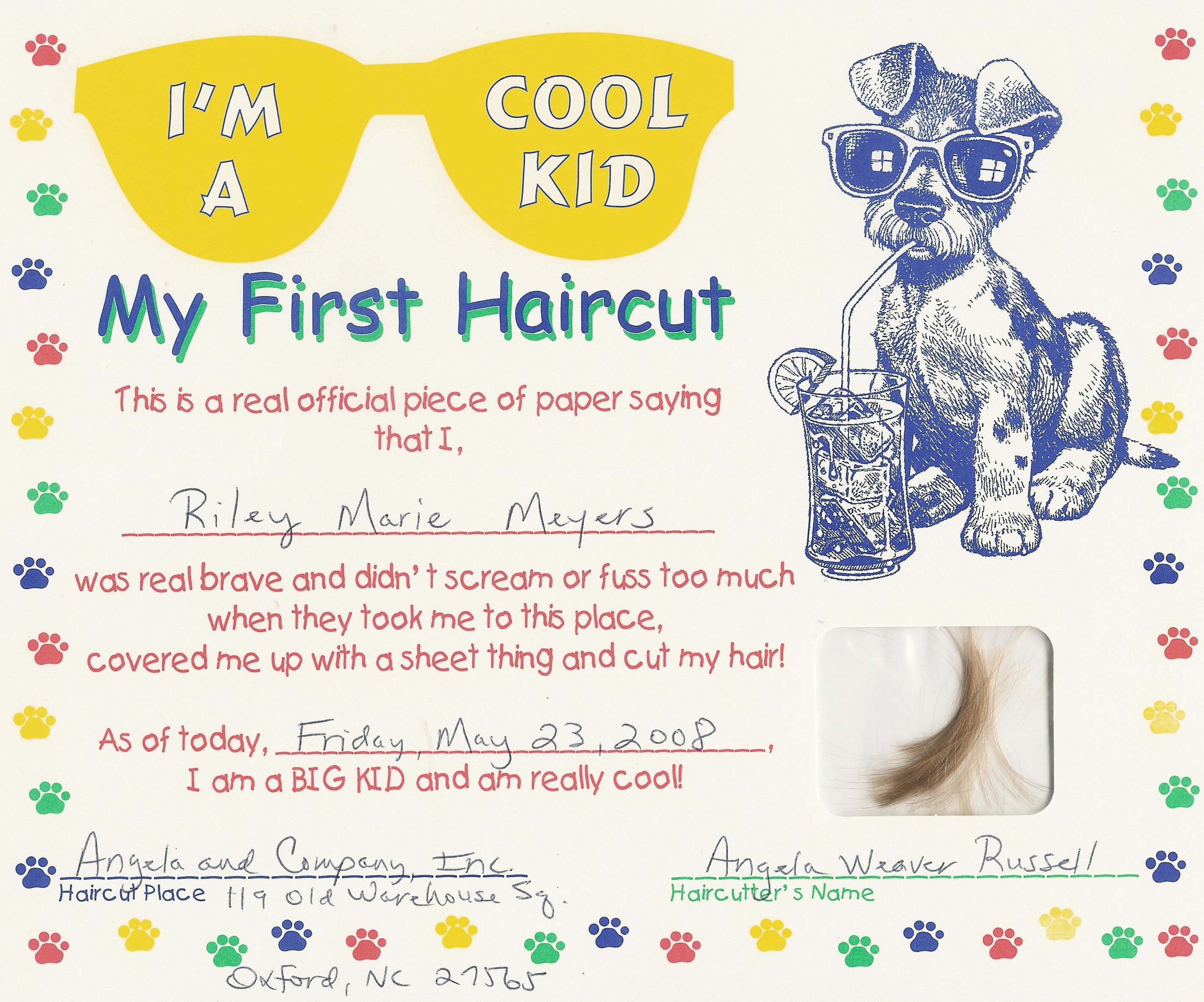 First Haircut Certificate Free My cakepins