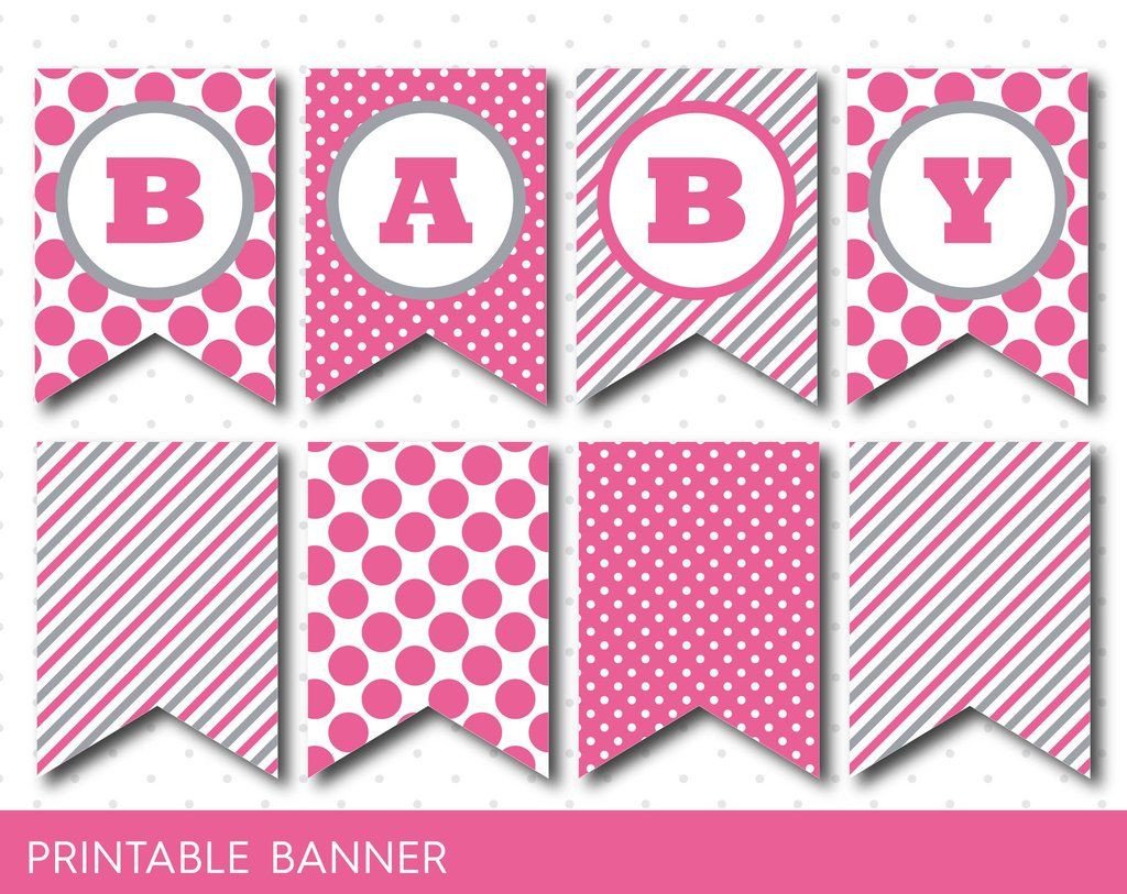 Hot pink banner Party banner Birthday banner Baby