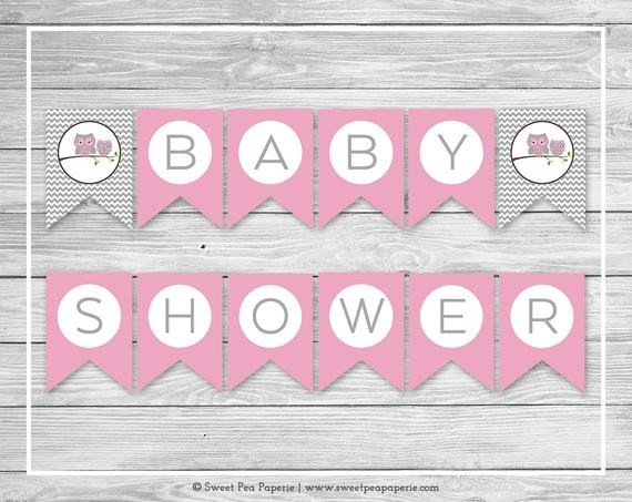 Items similar to Owl Baby Shower Banner Printable Baby
