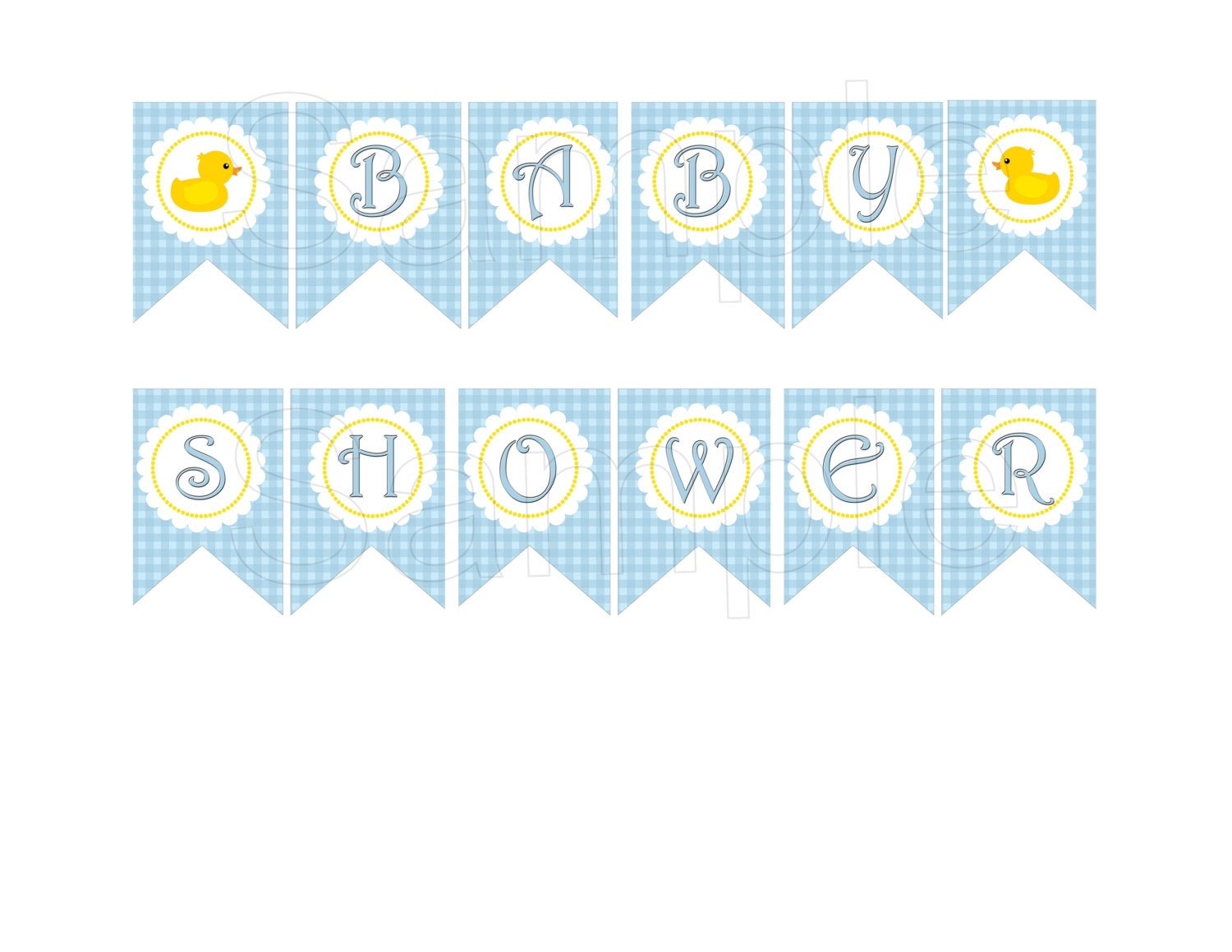 Blue Rubber Duck BABY SHOWER DIY Printable Banner by suzz377