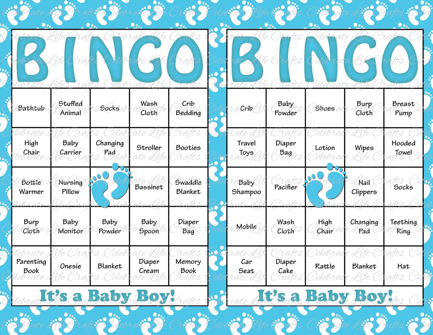 30 Baby Shower Bingo Cards Printable Party by