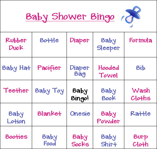 All new baby shower bingo game