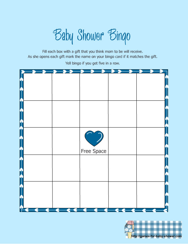 Free Printable Baby Shower Gift Bingo Game