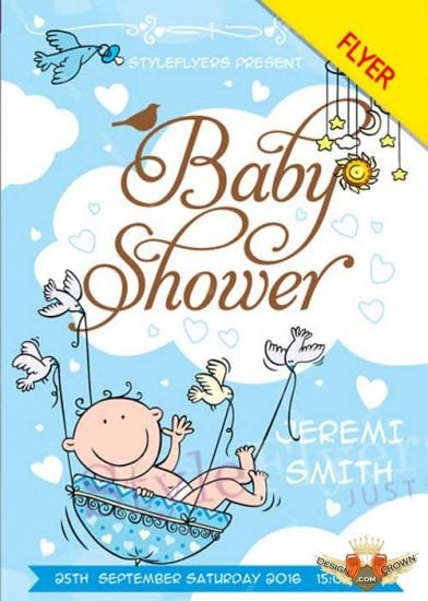 Awesome baby shower v1 psd flyer template
