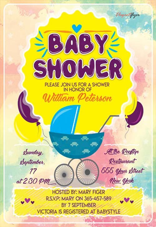 Baby Shower Party Flyer Template Download Free Flyer