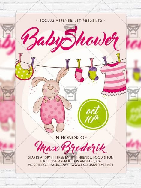 Baby Shower Vol5 – Premium Flyer Template Instagram Size