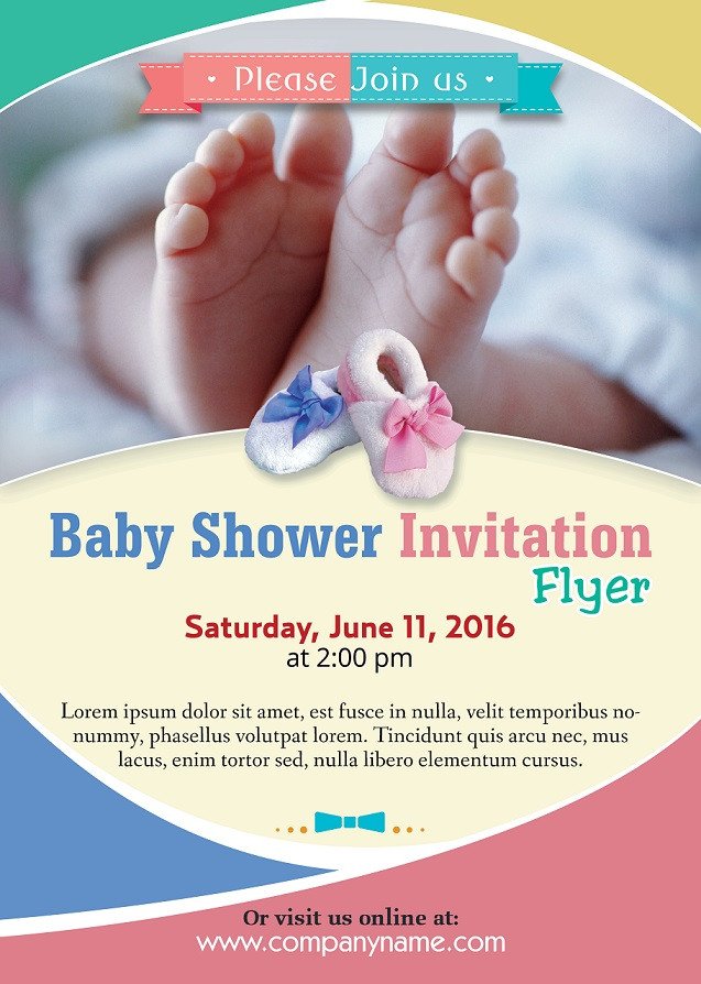 Baby Shower Flyer Template shop Version Free