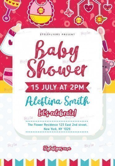 Baby Shower PSD Flyer Template Styleflyers