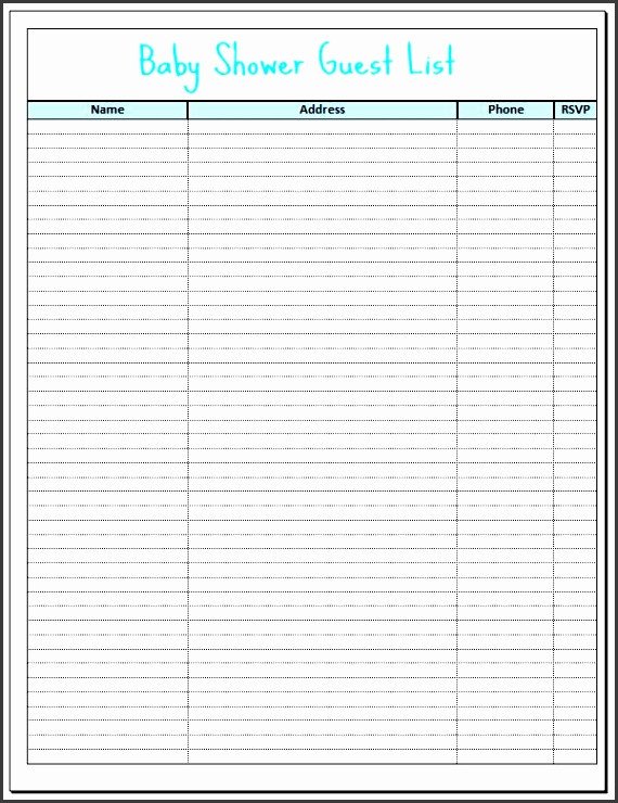 10 Printable Party Guest List Template SampleTemplatess