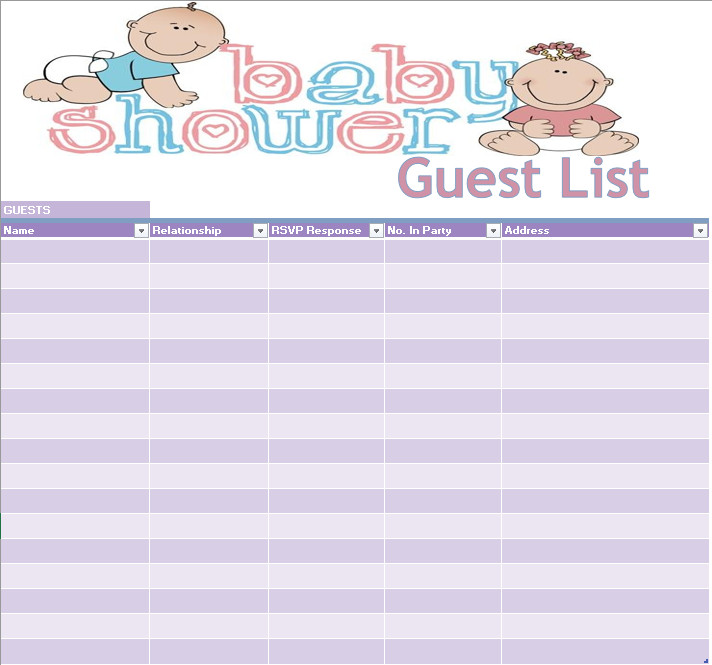 17 Free Baby Shower Guest List Templates MS fice