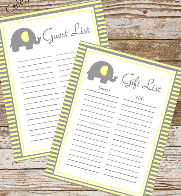 Baby Shower Guest List Template 8 Free Word Excel PDF