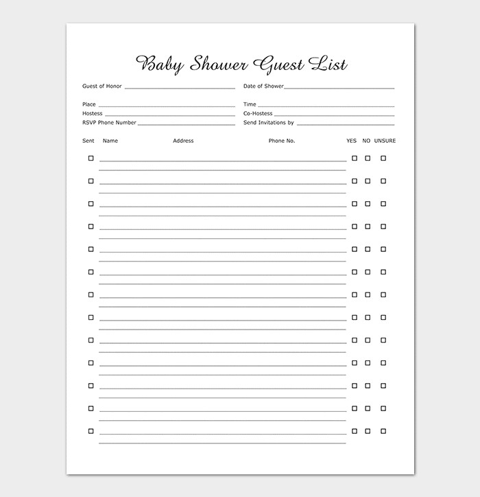 Guest List Template 22 For Word Excel PDF Format