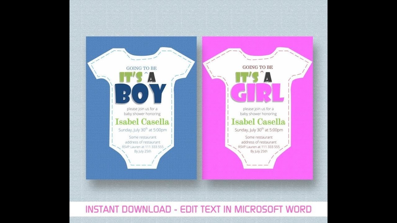 Baby Shower Invitation Template for MS Word