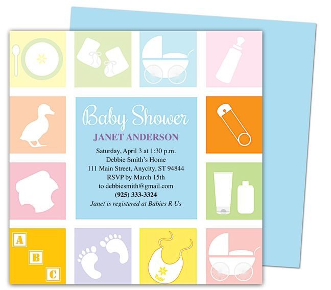 Baby Shower Invitations Template Blocks Shower