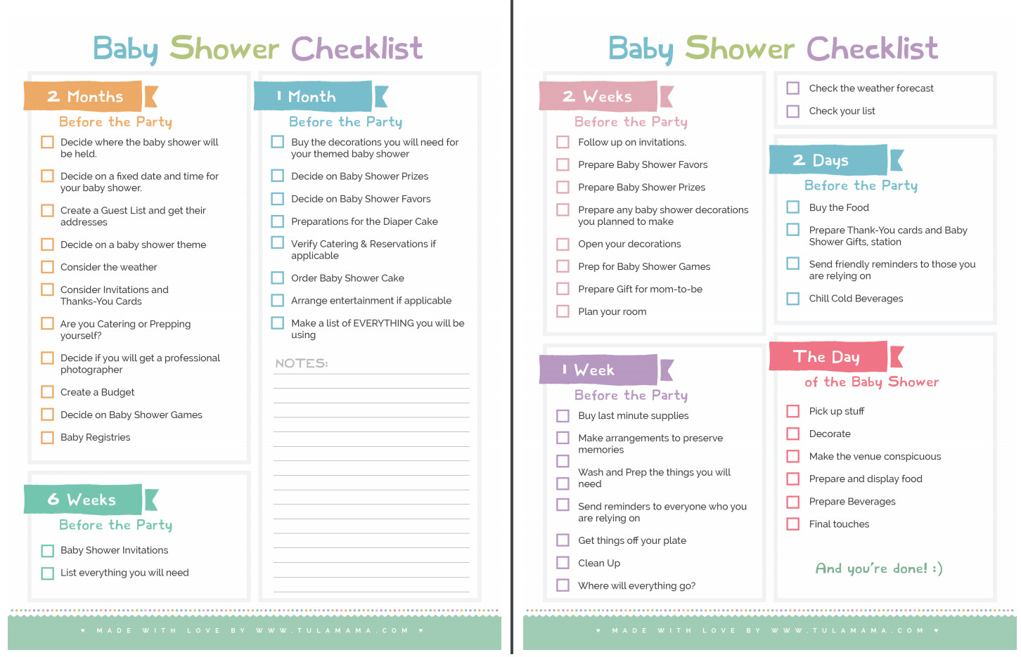 The ly Baby Shower Checklist You Will Need Tulamama