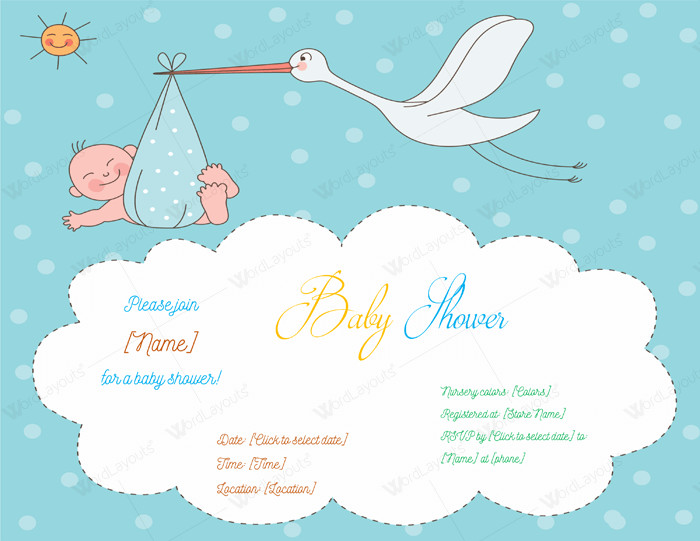 Use a Baby Shower Invitation Template 5 Printable Designs