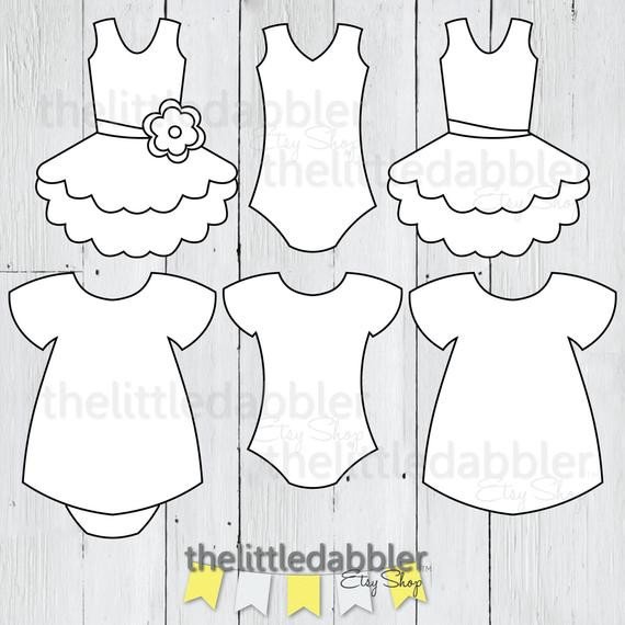 Dress and Tutu Templates Baby Shower Girl esie Baby Dress