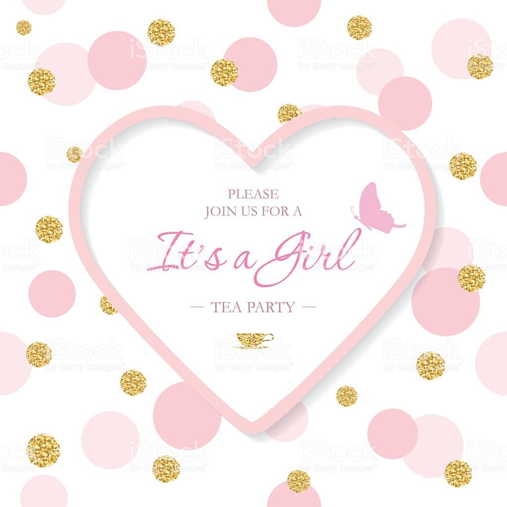 Girl Baby Shower Invitation Template Included Laser Cutout