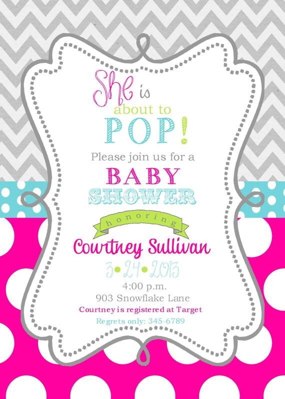 Girls Baby Shower Invitations Digital or printable file ready
