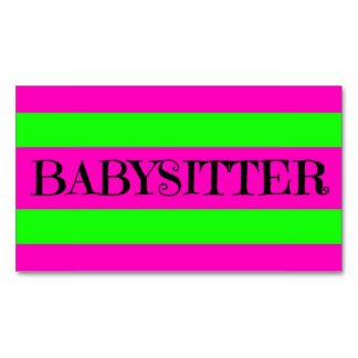 Babysitting Business Cards 1 100 Babysitting Business
