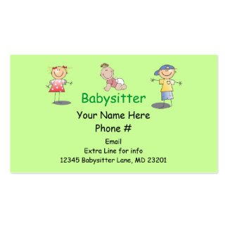 Babysitting Business Cards and Business Card Templates
