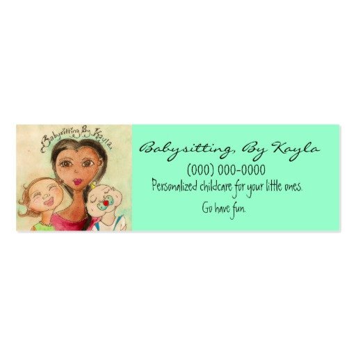 Childcare Babysitting Card Double Sided Mini Business