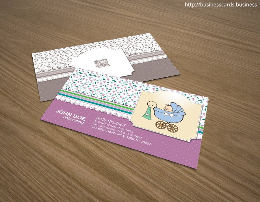 Free Babysitting Business Card Template for shop