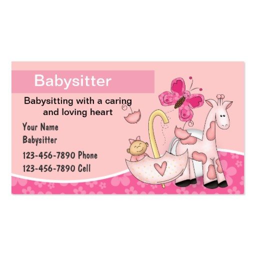 line Babysitter Business Cards