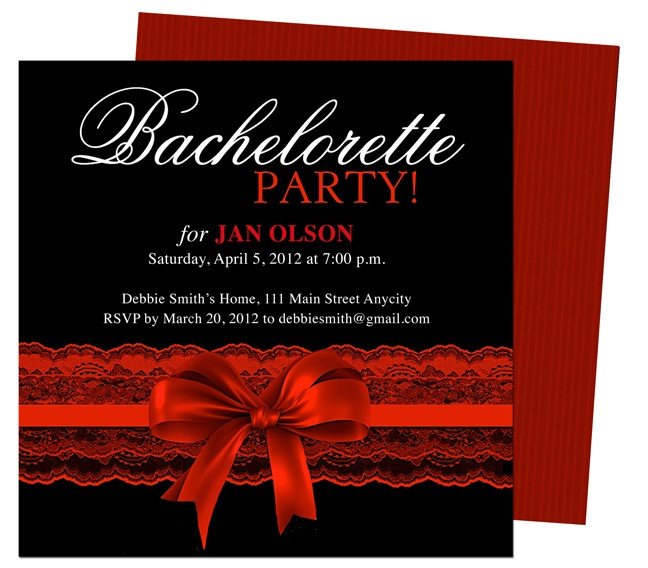 Bachelorette Party Invitations Templates Scarlet Red