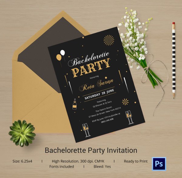 Bachelorette Invitation Template 40 Free PSD Vector