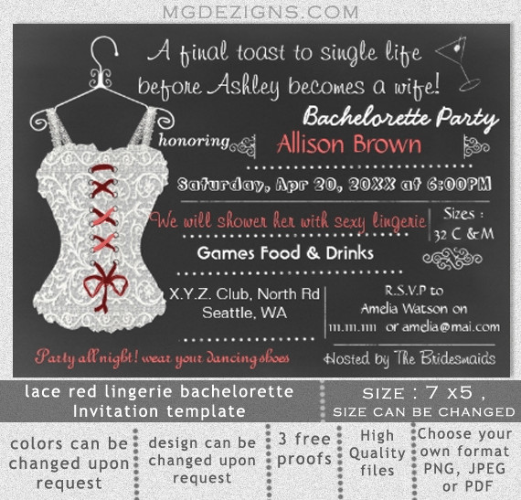 Bachelorette Party Printable Invitation