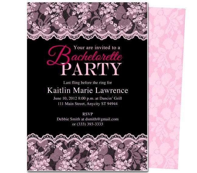 Printable DIY Bachelorette Party Invitations Boudoir