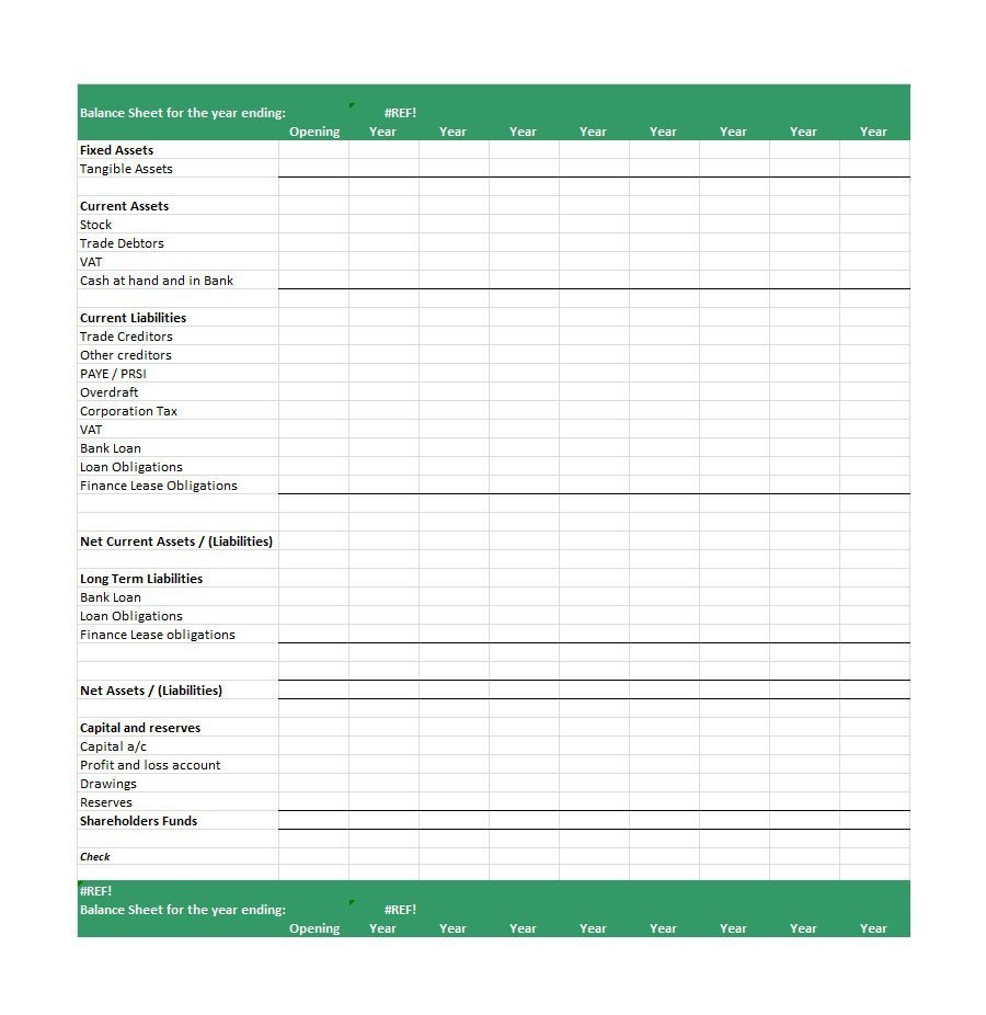 41 Free Balance Sheet Templates & Examples Free Template