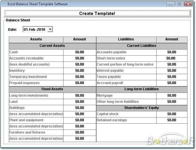 Free Downloadable Excel Balance Sheets