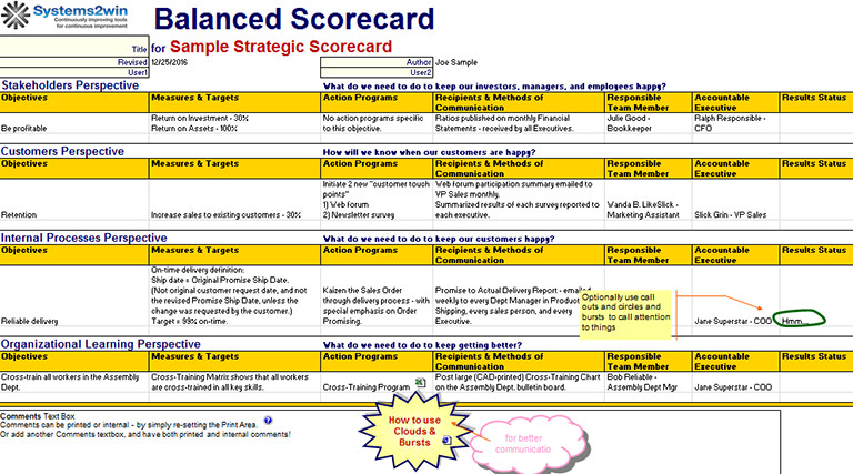 Balanced Scorecard Template