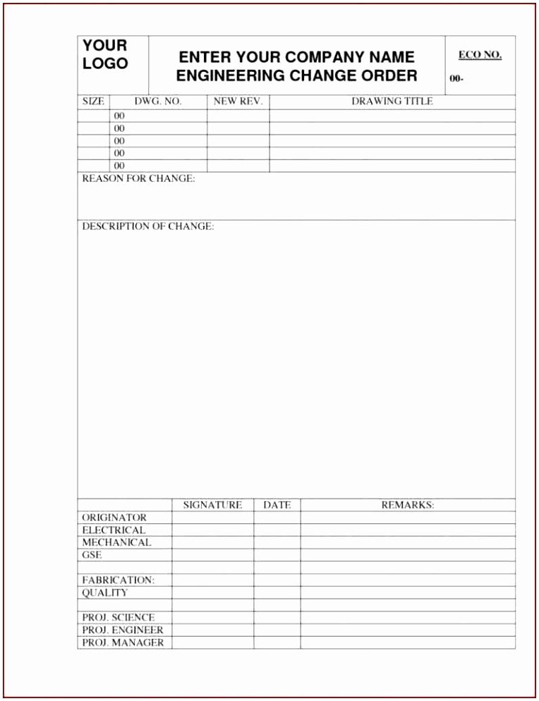 7 Bank Change order form Template Taeew