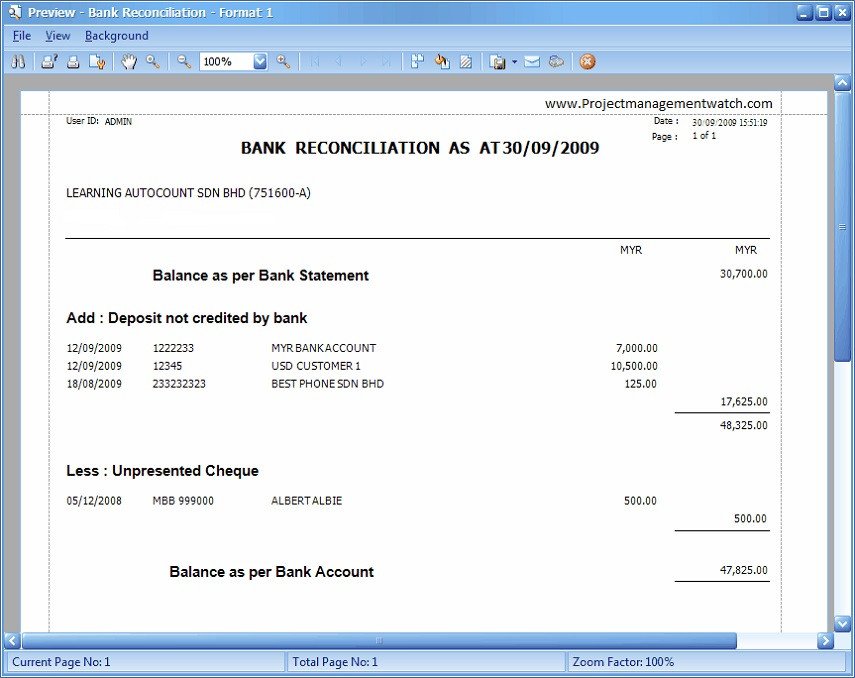 Bank Reconciliation Statement templates in Excel