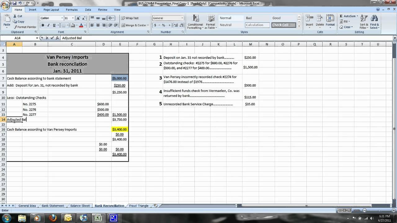 How to do a simple bank reconciliation