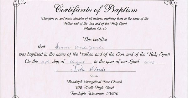 Baptism Certificate Templates for Word
