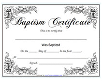 Free Printable Baptism Certificates Blank Template
