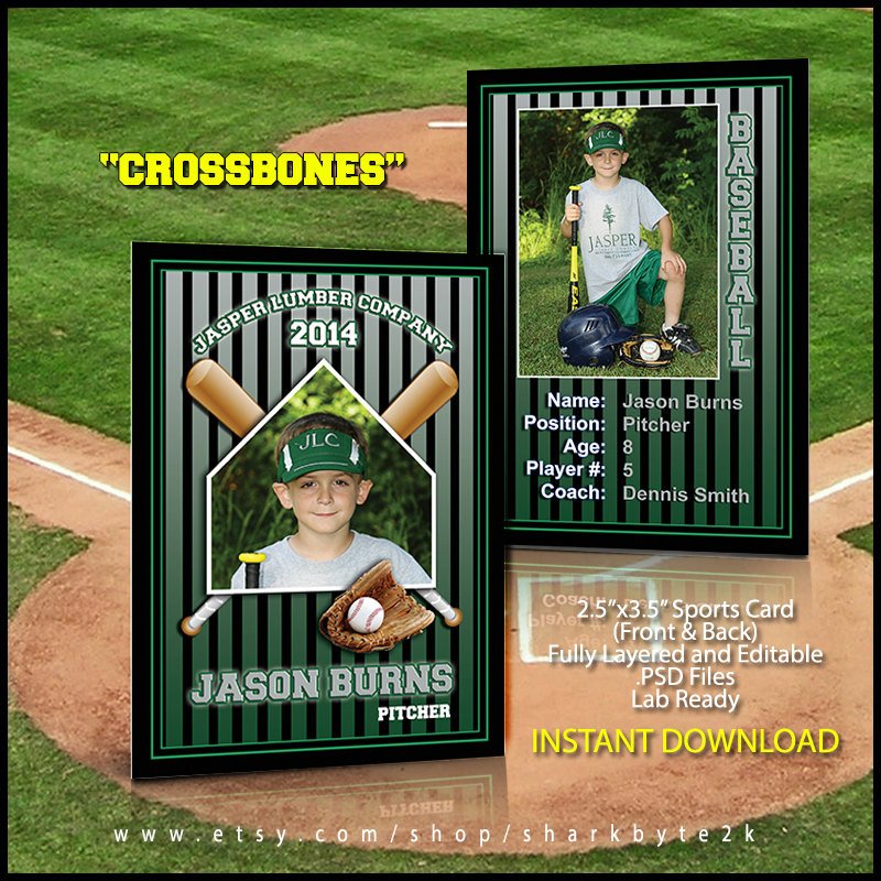 2017 Baseball Sports Trader Card Template For shop