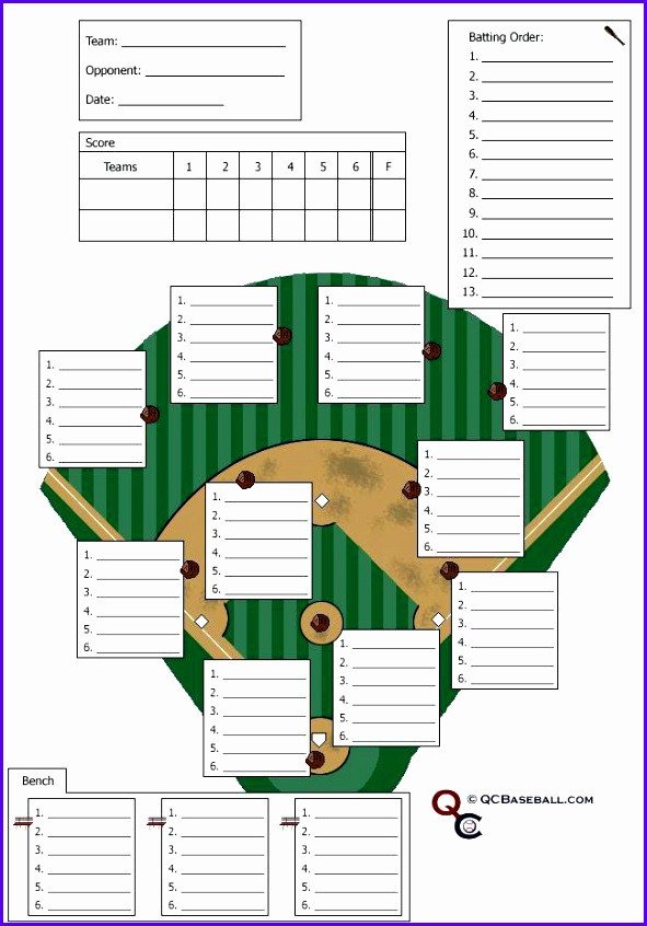 12 Baseball Lineup Excel Template ExcelTemplates
