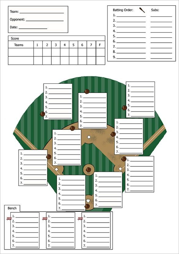 Baseball Line Up Card Template – 9 Free Printable Word