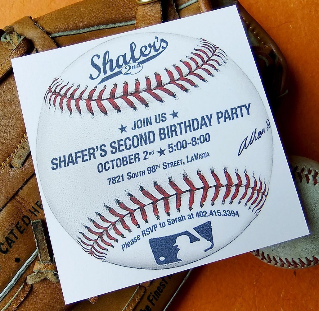 Baseball Birthday Invitation Custom Printable Invite PDF